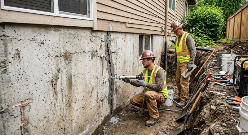 Cracked Foundation Repair in Cement City, MI