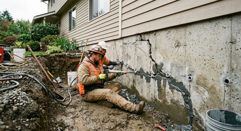 Cracked Foundation Repair in Cement City, MI