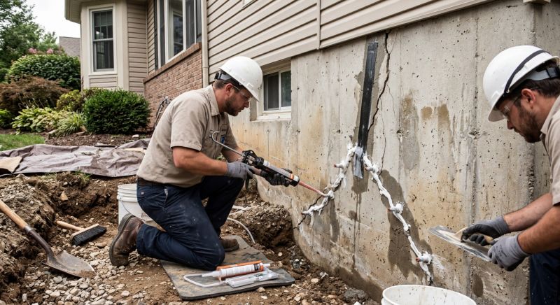 Cracked Foundation Repair in Tecumseh, MI