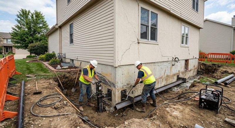 Sinking Foundation Repair in Milan, MI