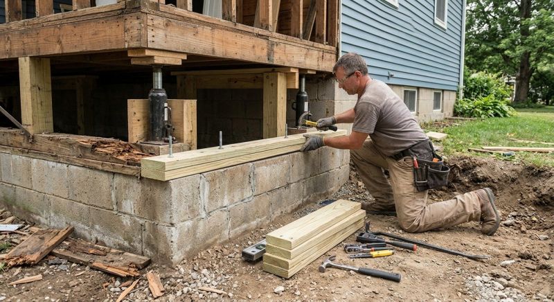 Sinking Foundation Repair in Saline, MI